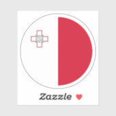Malta Flag Round Sticker (Blatt)