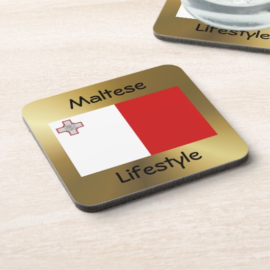 Malta Flag+Text Untersetzer (Linke Seite)