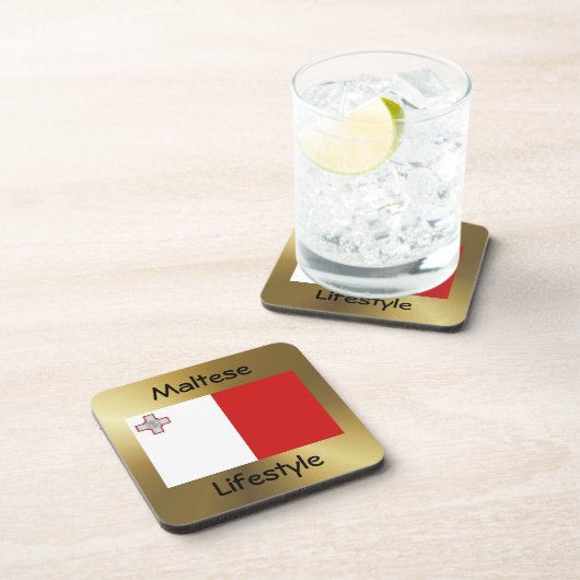 Malta Flag+Text Untersetzer (Rechte Seite)