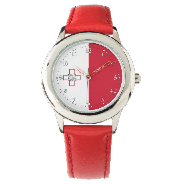 Malta Flag Watch Armbanduhr (Vorderseite)