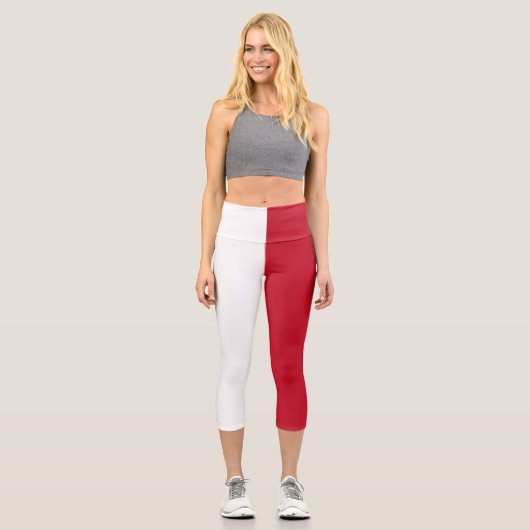 Malta-Flagge Capri Leggings (Vorderseite)