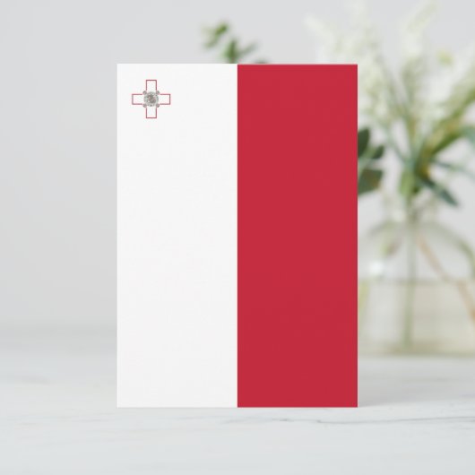 Malta-Flagge Dankeskarte (Stehend Vorderseite)