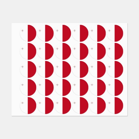 Malta-Flagge Etiketten (Blatt)