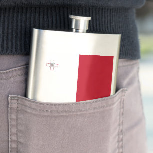 Malta-Flagge Flachmann