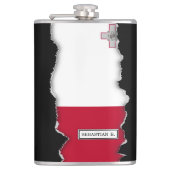 Malta-Flagge Flachmann (Vorderseite)