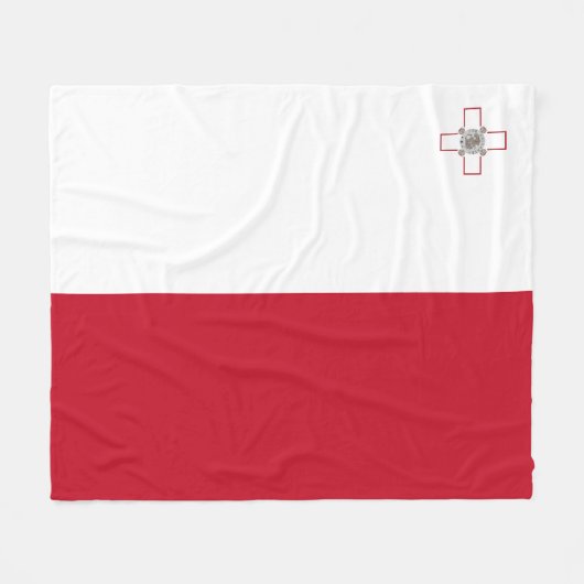 Malta-Flagge Fleecedecke (Vorderseite (Horizontal))