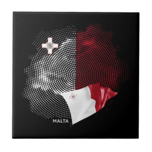 Malta-Flagge Fliese