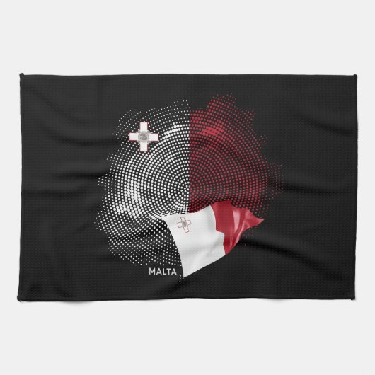 Malta-Flagge Geschirrtuch (Horizontal)