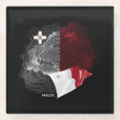 Malta-Flagge Glasuntersetzer (Vorderseite)