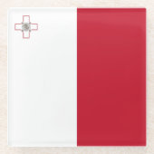 Malta-Flagge Glasuntersetzer (Vorderseite)