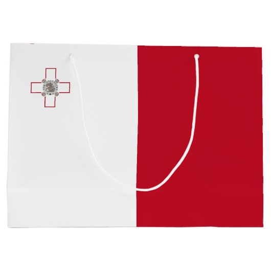 Malta-Flagge Große Geschenktüte (Rückseite)