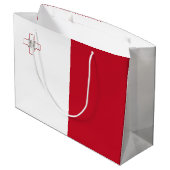 Malta-Flagge Große Geschenktüte (Rückseite Schrägansicht)