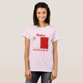 Malta-Flagge + Karte + Text-T - Shirt (Vorne ganz)