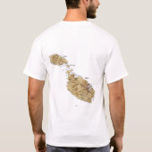 Malta-Flagge + Karte + Text-T - Shirt (Rückseite)