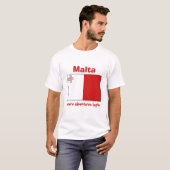 Malta-Flagge + Karte + Text-T - Shirt (Vorne ganz)