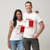 Malta-Flagge + Karte + Text-T - Shirt (Unisex)