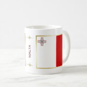 Malta-Flagge + Karten-Tasse Kaffeetasse (VorderseiteRechts)