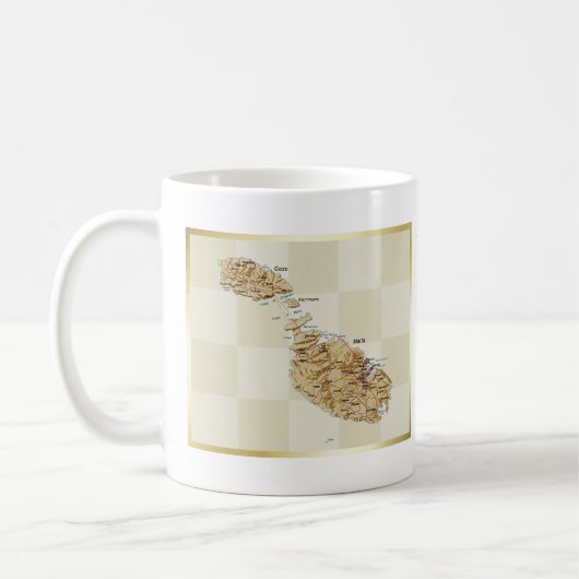 Malta-Flagge + Karten-Tasse Kaffeetasse (Links)