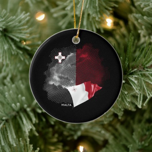Malta-Flagge Keramik Ornament (Baum)