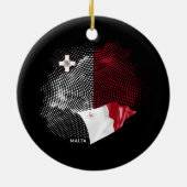 Malta-Flagge Keramik Ornament (Hinten)