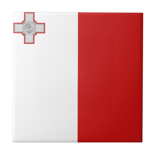 Malta-Flagge Keramikfliese (Vorderseite)