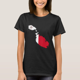 Malta Flagge Kontur Malta T-Shirt