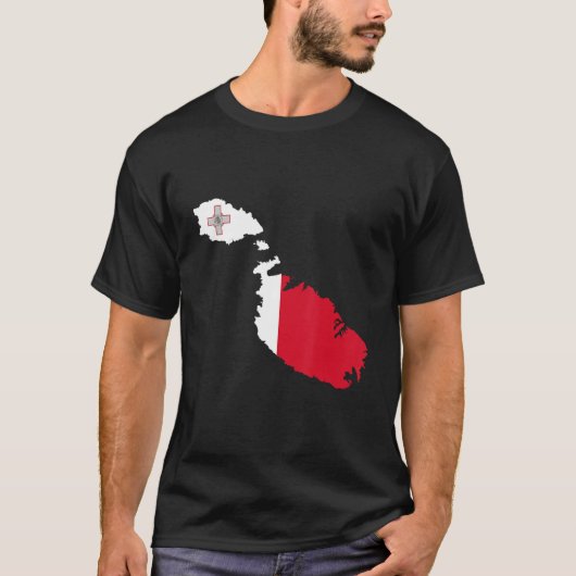 Malta Flagge Kontur Malta T-Shirt (Vorderseite)