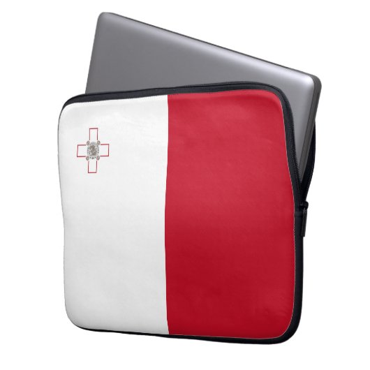 Malta-Flagge Laptopschutzhülle (Vorderseite Links)