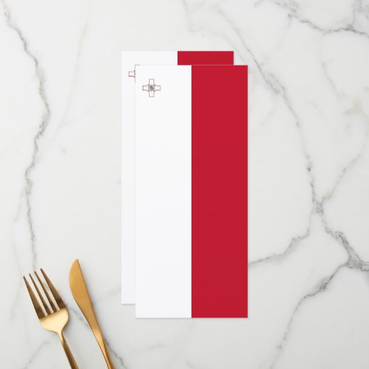 Malta-Flagge Menükarte (Vorderseite/Rückseite Beispiel)