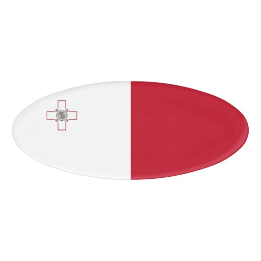 Malta-Flagge Namenschild (Vorderseite)