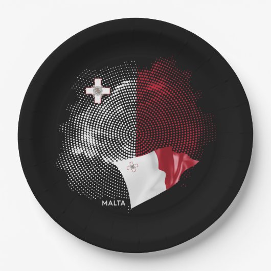 Malta-Flagge Pappteller (Vorderseite)