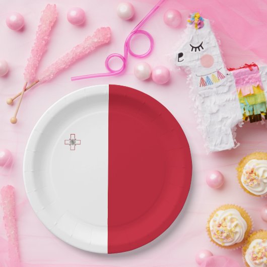 Malta-Flagge Pappteller (Party)