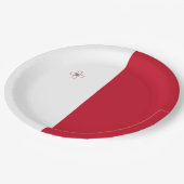 Malta-Flagge Pappteller (Schrägansicht)