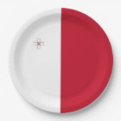 Malta-Flagge Pappteller (Vorderseite)