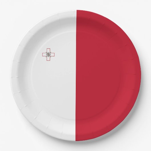 Malta-Flagge Pappteller (Vorderseite)