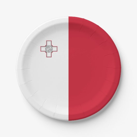 Malta-Flagge Pappteller (Vorderseite)