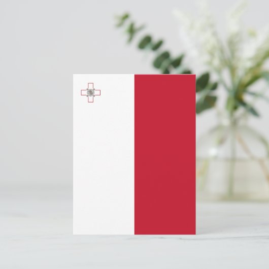 Malta-Flagge Postkarte (Stehend Vorderseite)