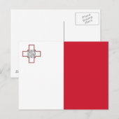Malta-Flagge Postkarte (Vorne/Hinten)