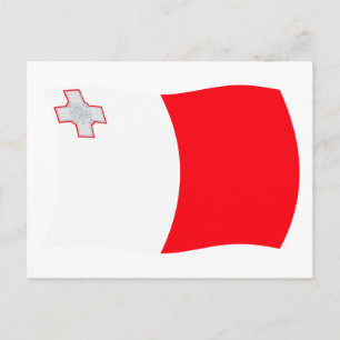 Malta-Flagge-Postkarte Postkarte