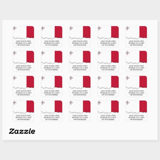 Malta-Flagge Quadratischer Aufkleber (Blatt)