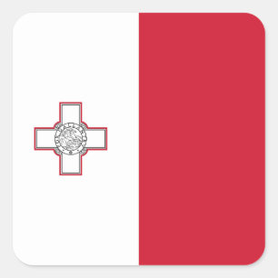 Malta-Flagge Quadratischer Aufkleber
