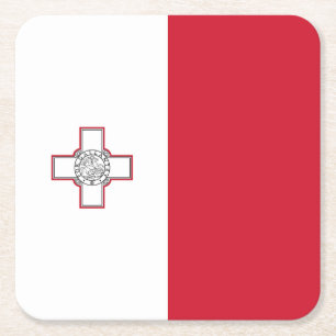 Malta-Flagge Rechteckiger Pappuntersetzer