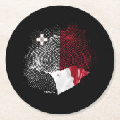 Malta-Flagge Runder Pappuntersetzer (Vorderseite)