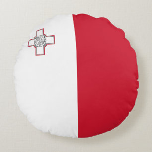 Malta-Flagge Rundes Kissen