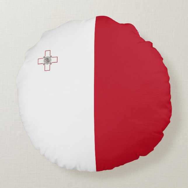 Malta-Flagge Rundes Kissen (Rückseite)