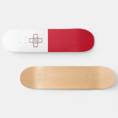 Malta-Flagge Skateboard (Horizontal)