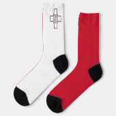 Malta-Flagge Socken (Linkes Detail)
