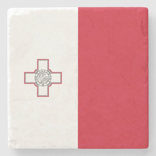Malta-Flagge Steinuntersetzer (Vorderseite)