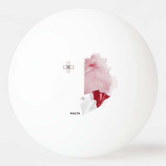 Malta-Flagge Tischtennisball (Vorderseite)