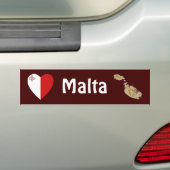 Malta-Flaggen-Herz + Karten-Autoaufkleber Autoaufkleber (Auf Auto)